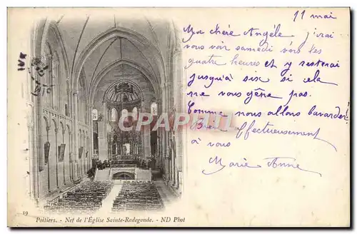 Cartes postales Poitiers Nef de l'Eglise Sainte Radegonde