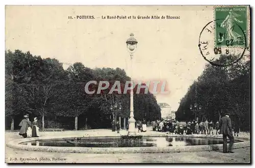 Cartes postales Poitiers Le Rond Point et la Grande Allee de Blossac