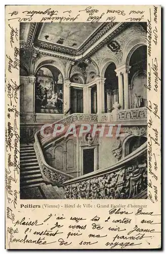 Cartes postales Poitiers Hotel de Ville Grand escalier d&#39honneur