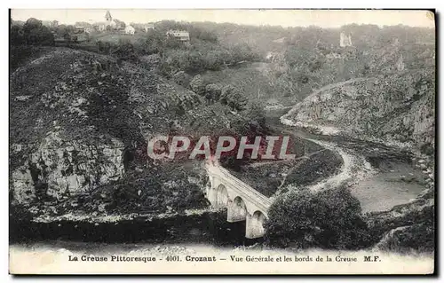 Cartes postales La Creuse Pittoresque Crozant Vue Generale et les bords de la Creuse