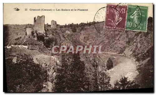 Cartes postales Crozant Les Ruines et le Placeret