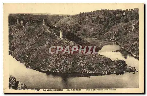 Cartes postales Crozant Vue d&#39ensemble des Ruines