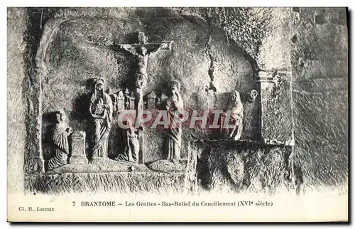 Ansichtskarte AK Brantome Les Grottes Bas Relief du Crucifiement