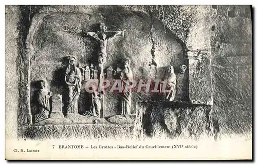 Cartes postales Brantome Les Grottes Bas Relief du Crucifiement