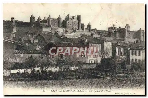 Cartes postales Cite de Carcassonne Vue generale Ouest