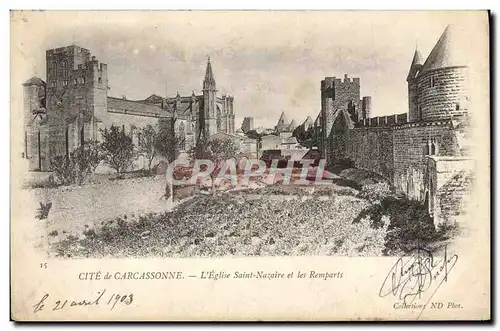 Cartes postales Cite de Carcassonne L&#39Eglise Saint Nazaire et les Remparts