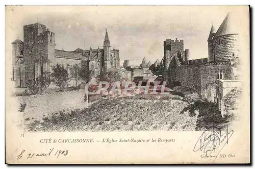 Cartes postales Cite de Carcassonne L'Eglise Saint Nazaire et les Remparts