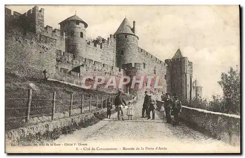 Cartes postales Cite de Carcassonne Montee de la Porte d'Aude