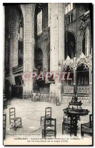 Ansichtskarte AK Narbonne Cathedrale St Just Interieur et tombeau de l&#39archeveque de la Jugie