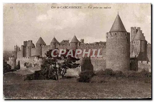 Cartes postales Cite de Carcassonne Vue prise au sud est