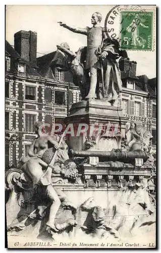 Cartes postales Abbeville Detant du Monument de L'Amiral Courbet