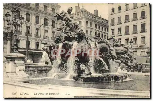 Ansichtskarte AK Lyon La Fontaine Bartholdi Chevaux