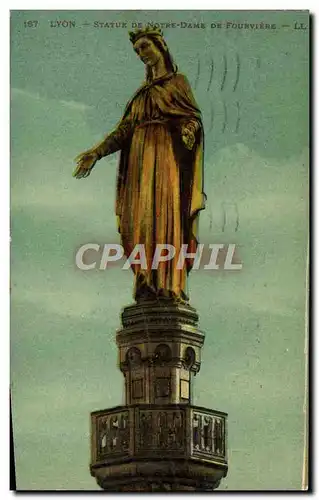 Cartes postales Lyon Statue de Notre Dame de Fourviere