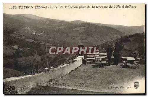 Cartes postales Yzeron Gorges de l'Yzeron prise de la terrasse de l'Hotel du Parc