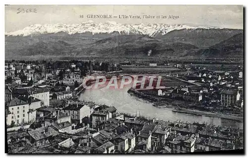 Cartes postales Grenoble L&#39Ile Verte l&#39Isere et les Alpes