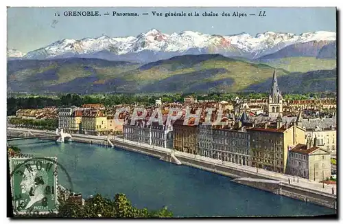 Ansichtskarte AK Grenoble Panorama Vue Generale et la Chaine des Alpes