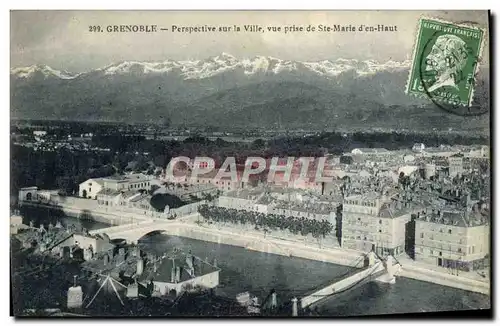 Ansichtskarte AK Grenoble Perspective sur la Ville Vue Prise de Ste Marie d&#39en haut