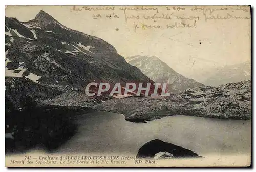 Cartes postales Environs d&#39Allevard Les Bains Sept Laux Le Lac Corne et le pic Bruner