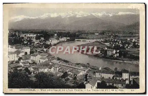 Ansichtskarte AK Grenoble Vue Generale De L&#39Ile Verte La Tronche et les Alpes