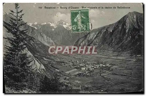 Cartes postales Dauphine Bourg d&#39Oisans Vue Generale et la Chaine de Belledonne