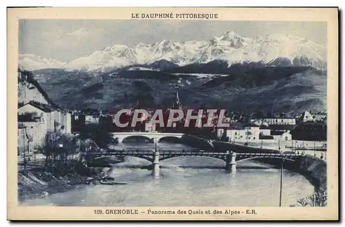 Ansichtskarte AK Grenoble Panorama Des Quais et des Alpes