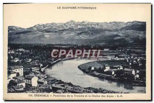 Cartes postales Grenoble Panorame de la Tronche et la chaine des Alpes