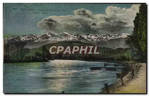 Cartes postales Grenoble Lever de soleil sur l&#39Isere et les Alpes