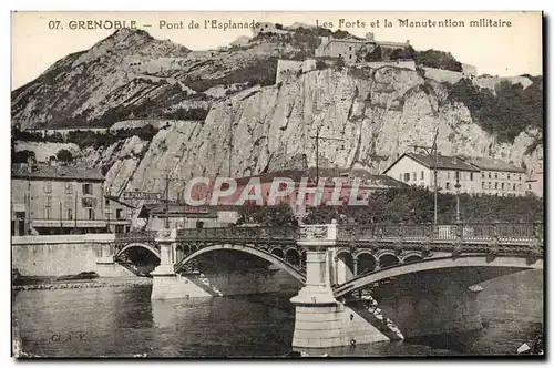 Ansichtskarte AK Grenoble Pont de L&#39Esplanade Les Forts et la manutention militaire