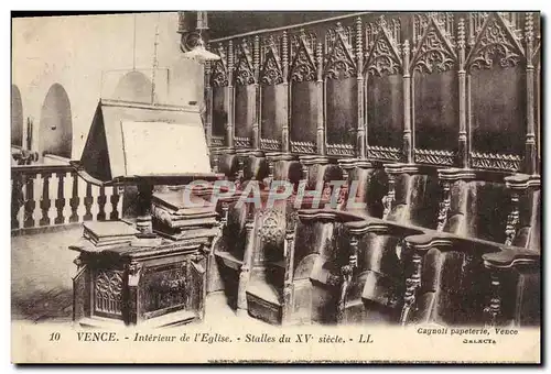 Cartes postales Vence Interieur de L&#39Eglise Stalles du 15eme