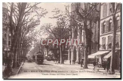 Cartes postales Nice Avenue de la Victoire Eglise Notre Dame Tramway