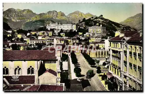 Cartes postales moderne Menton La Gare et le Hotels