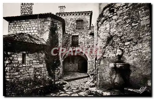 Moderne Karte Eze La fontaine et le chateau Barlow