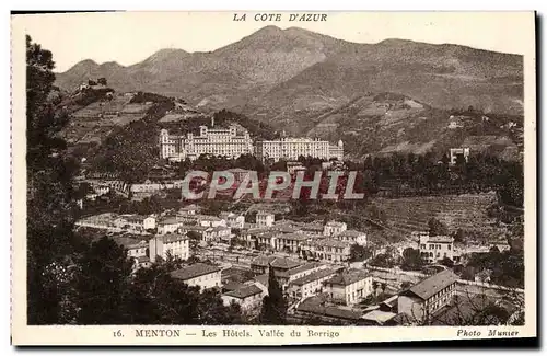 Cartes postales Menton Les Hotels Vallee du Borrigo