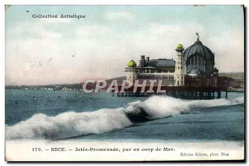 Cartes postales Nice Jetee Promenade Par un Coup de Mer