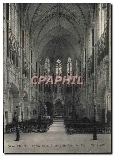 Cartes postales Niort Eglise Saint Etienne du Port la nef