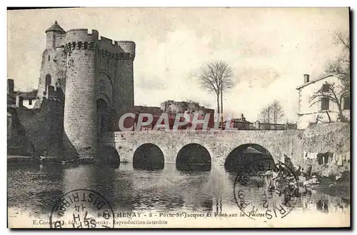 Cartes postales Parthenay Porte St Jacques et pont sur le Thouet