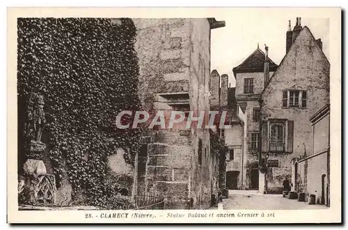 Cartes postales Clamecy Statue Balzac et Ancien grenier a sel