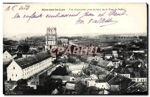 Ansichtskarte AK Aire Sur la Lys Vue d&#39ensemble Prise du Haut de la Tour du beffroi