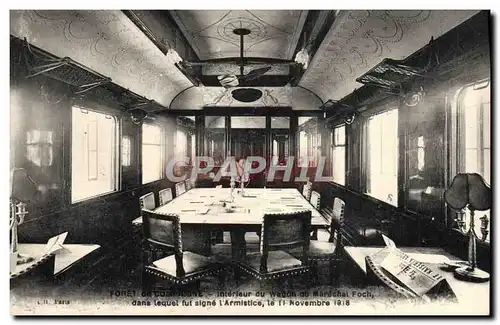Cartes postales Foret de Compiegne Interieur du wagon du Marechal Foch Militaria