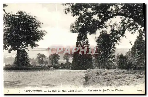 Cartes postales Avranches La Baie du Mont Saint Michel Vue prise du jardin des plantes