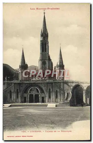 Cartes postales Lourdes Facade de la Basilique