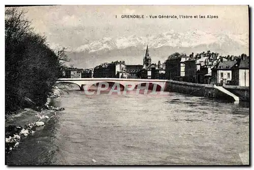 Cartes postales Grenoble Vue Generale l&#39Isere et les Alpes