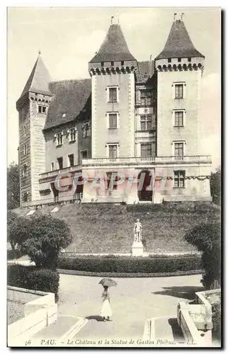 Cartes postales Pau Le Chateau et la Statue de Gaston Phebus