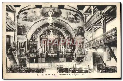 Cartes postales Sare Interieur de l'Eglise