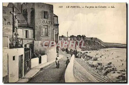 Cartes postales Le Portel Vue Prise du Calvaire Christ Cafe