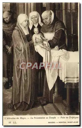 Cartes postales L&#39Adoration des Mages La presentation au Temple Bruges Hopital Saint Jean