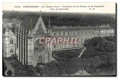 Ansichtskarte AK Vincennes Le Vieux Fort Pavillon de la Reine et la Chapelle Vue d&#39ensemble