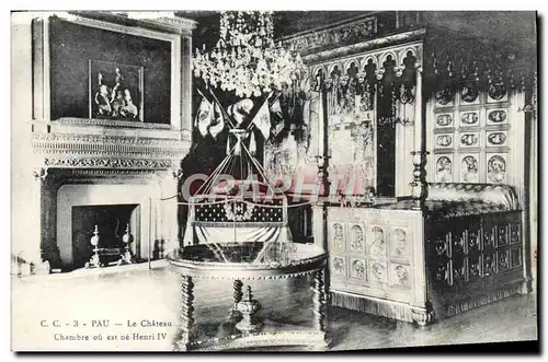 Cartes postales Pau Le Chateau Chambre ou est ne Henri IV