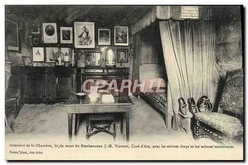 Ansichtskarte AK Interieur de la Chambre lit de mort du Bienheureux Ars