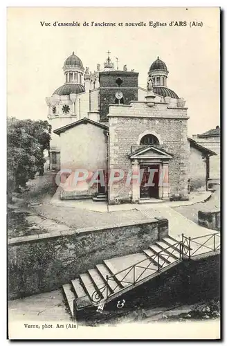 Cartes postales Vue d&#39Ensemble de l&#39ancienne et nouvelle Eglise d&#39Ars